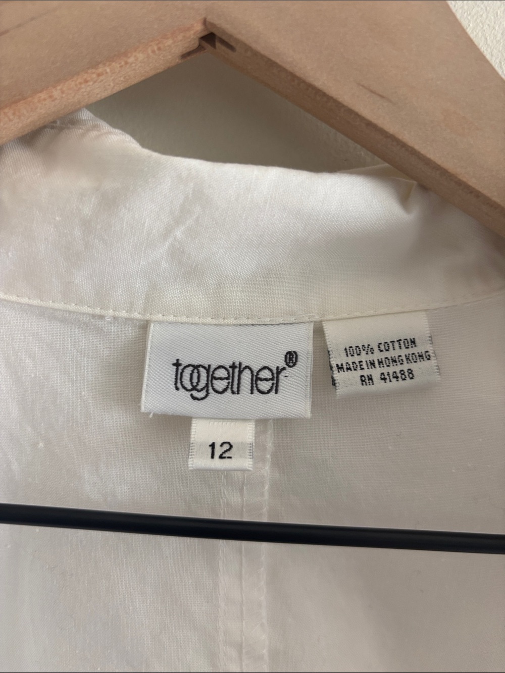 VTG Together • 100% cotton embroidered white button up with metal bug buttons. - Picture 8 of 9